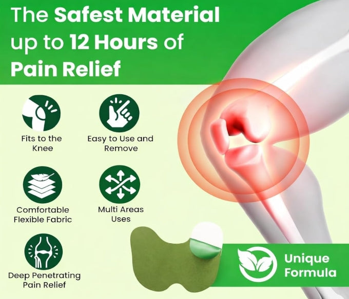 Herbal Pain Relief Patches™ 100% Safe & Natural Knee Pain Relief Products | Instant Relief | No Side Effects (20 Patches}