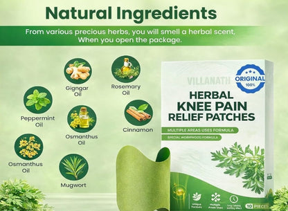 Herbal Pain Relief Patches™ 100% Safe & Natural Knee Pain Relief Products | Instant Relief | No Side Effects (20 Patches}