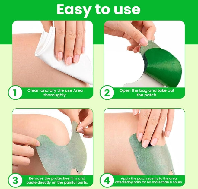 Herbal Pain Relief Patches™ 100% Safe & Natural Knee Pain Relief Products | Instant Relief | No Side Effects (20 Patches}